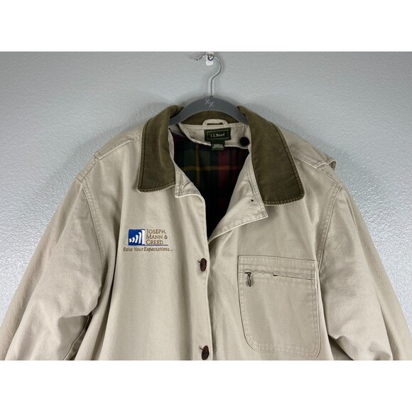 LL Bean Women 1X Barn Coat Chore Jacket Removable Lining Embroidered Logo - Picture 2 of 8